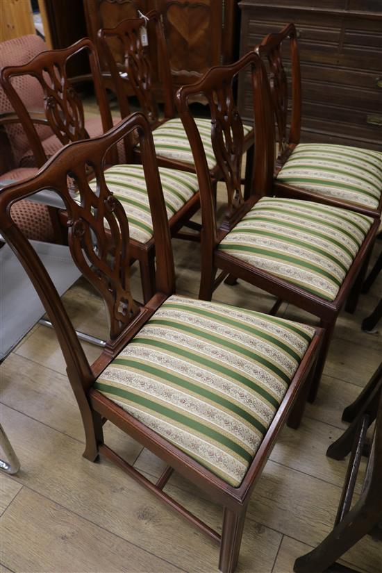 Five Chippendale style mahogany dining chairs